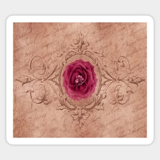 Rose Vintage Style Pink Flower Antique Design Gift Sticker